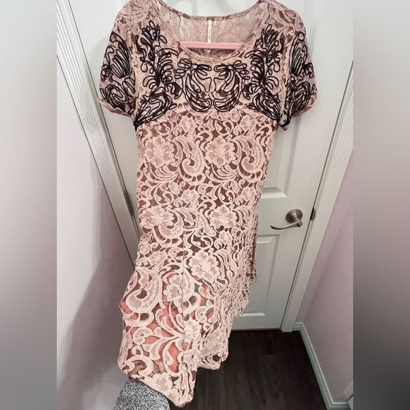 Free people lace semi-transparent mini dress - Picture 5 of 10
